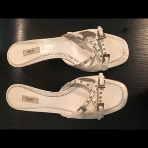 Prada Studded White Sandal